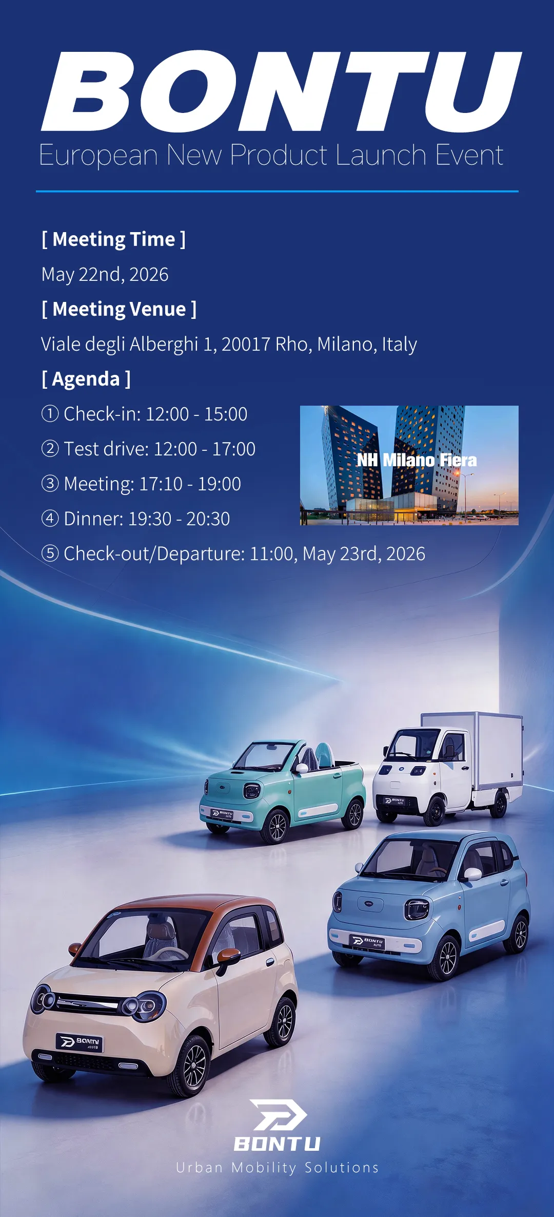 O evento de lançamento do BONT∪ Europe será realizado em Milão, Itália, no dia 22 de maio.